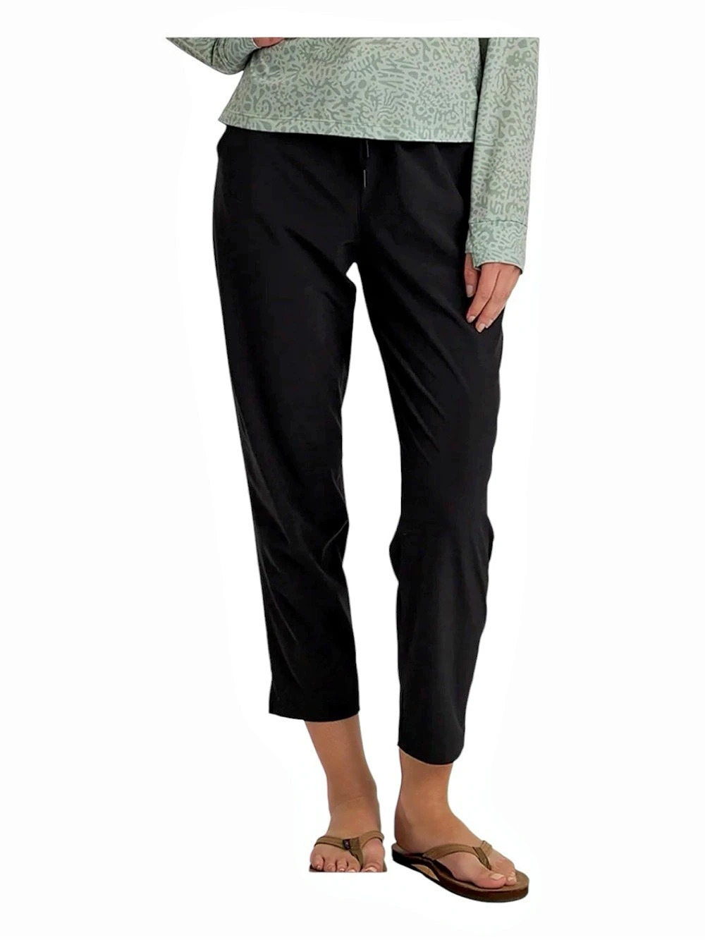 FREE FLY Breeze Drift Cropped Tapered Pants Women's XXL Black | Like New